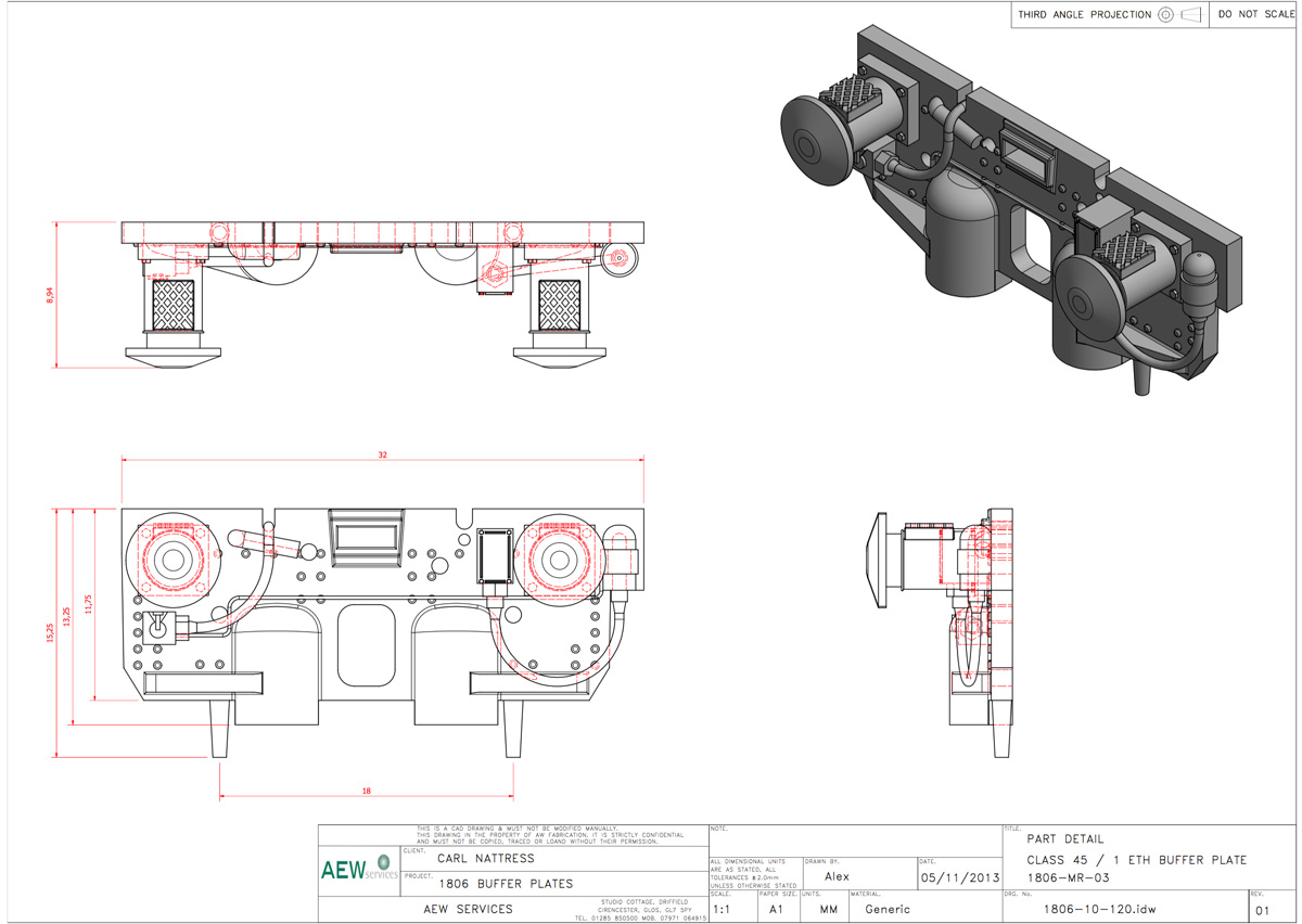We produced drawings a client who wanted to create train parts for 3D printing.  We sourced a 3D printer supplier.  This budget was quite small we tailored the service to suit their costs.